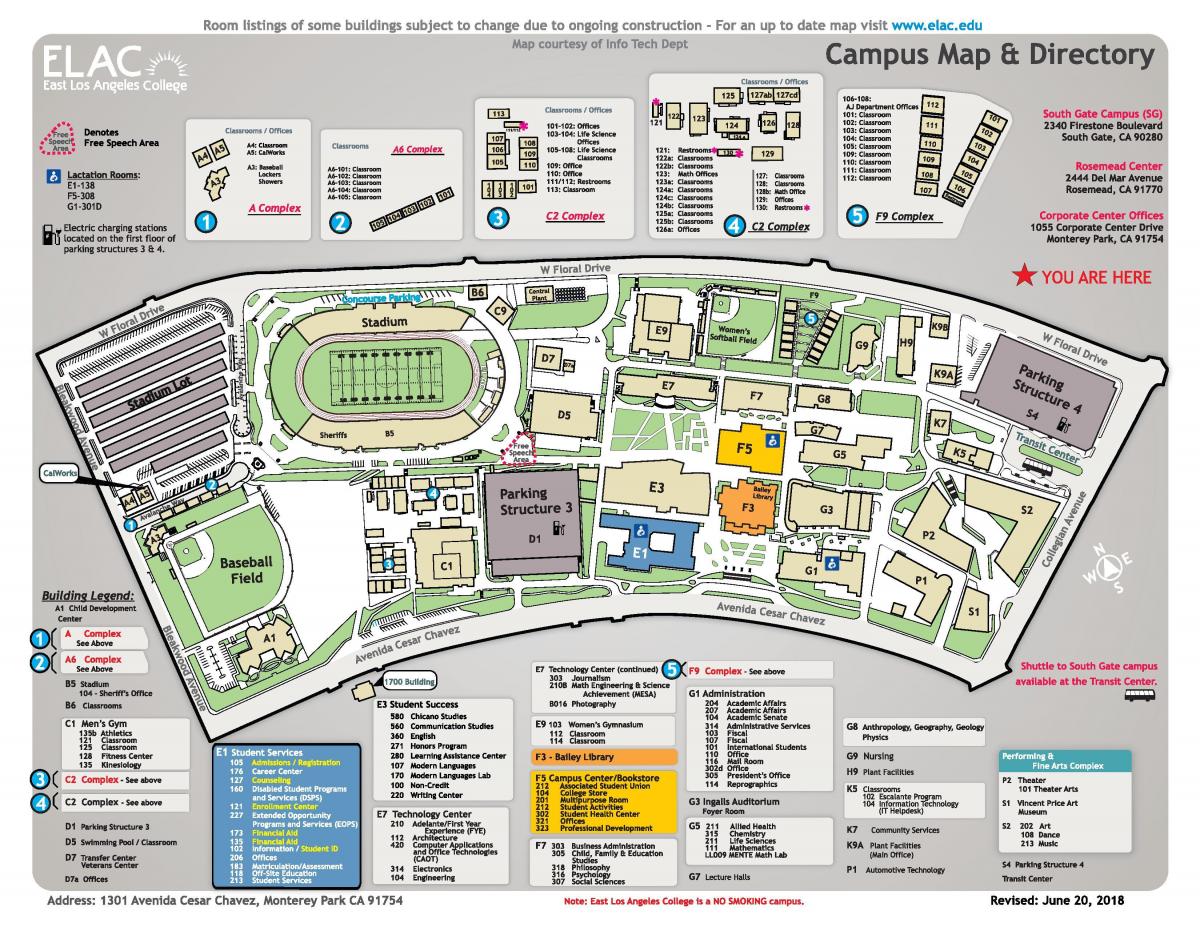 восточный кампус Лос-Анджелес-колледж на карте