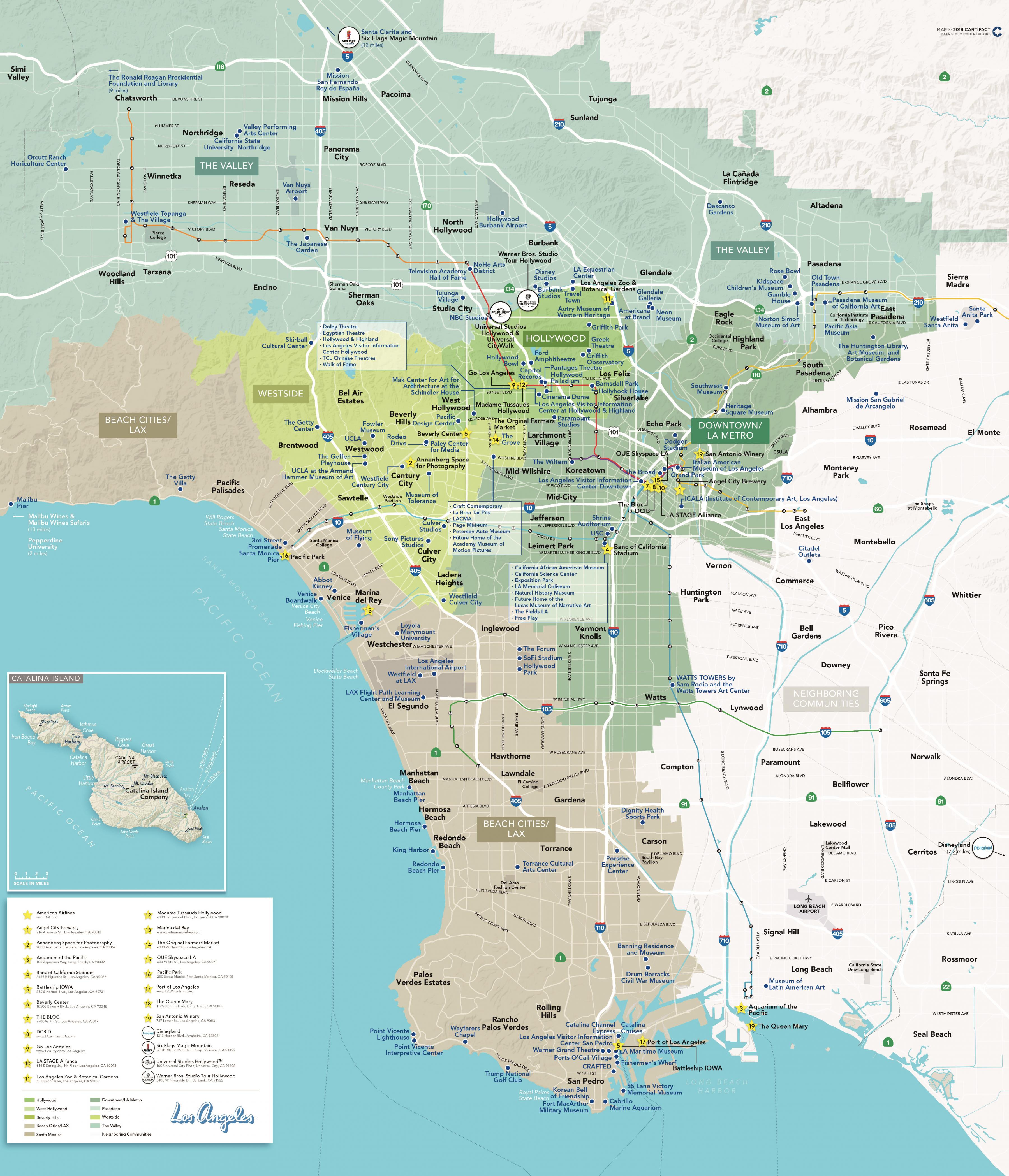 Карта лос анджелеса с районами эль ахия