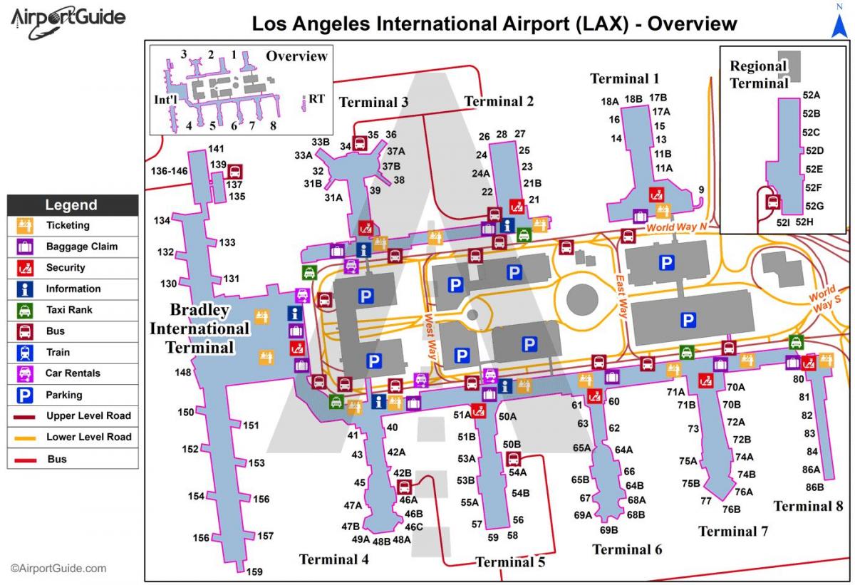 Аэропорт Лос-Анджелеса карте
