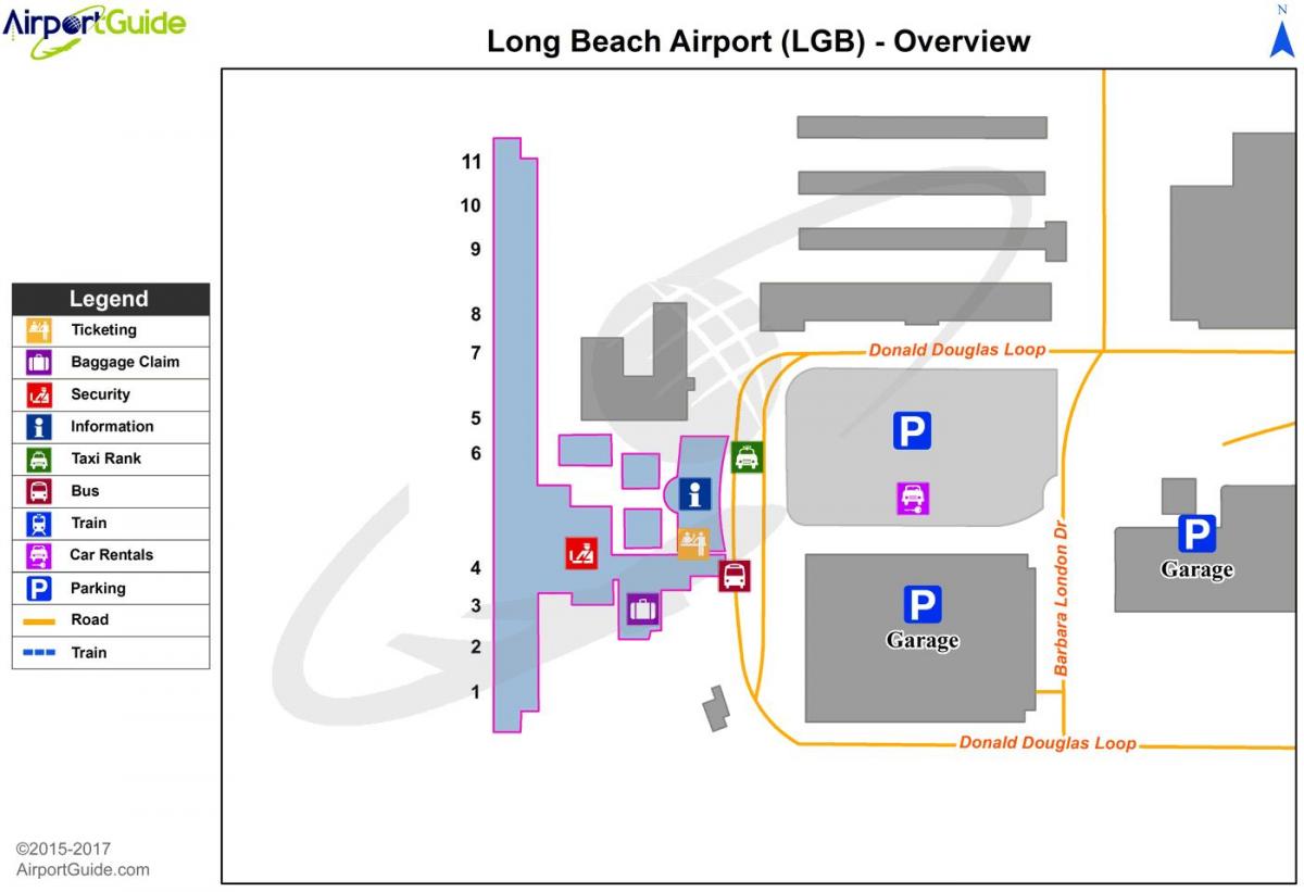 карта аэропорт Лонг-Бич