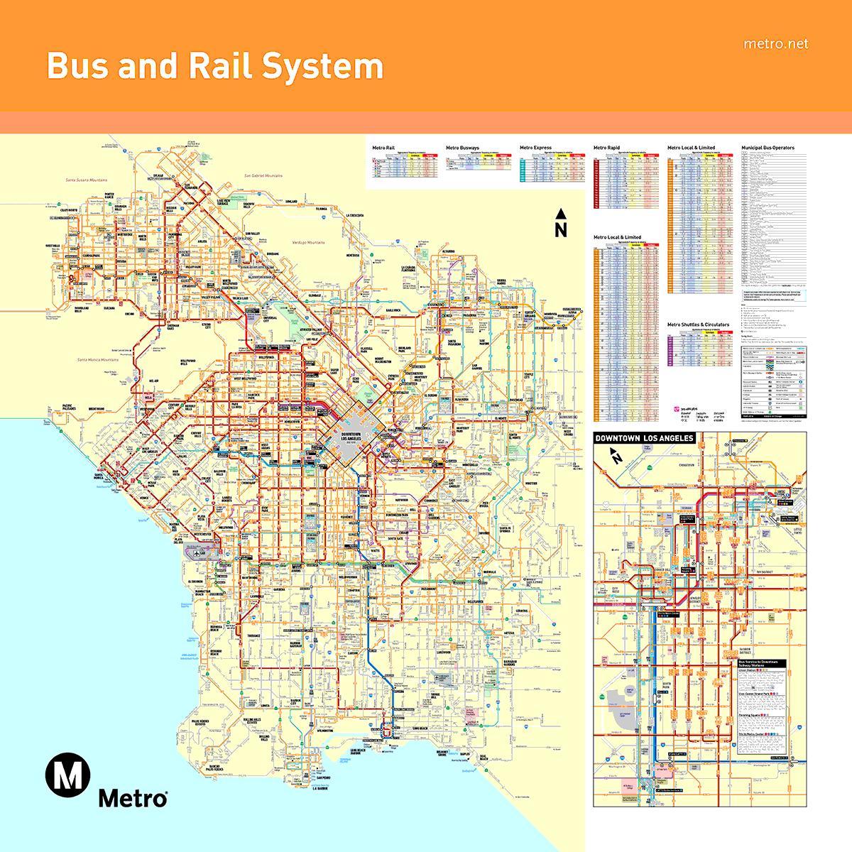 Метро Лос-Анджелеса на автобусе карте
