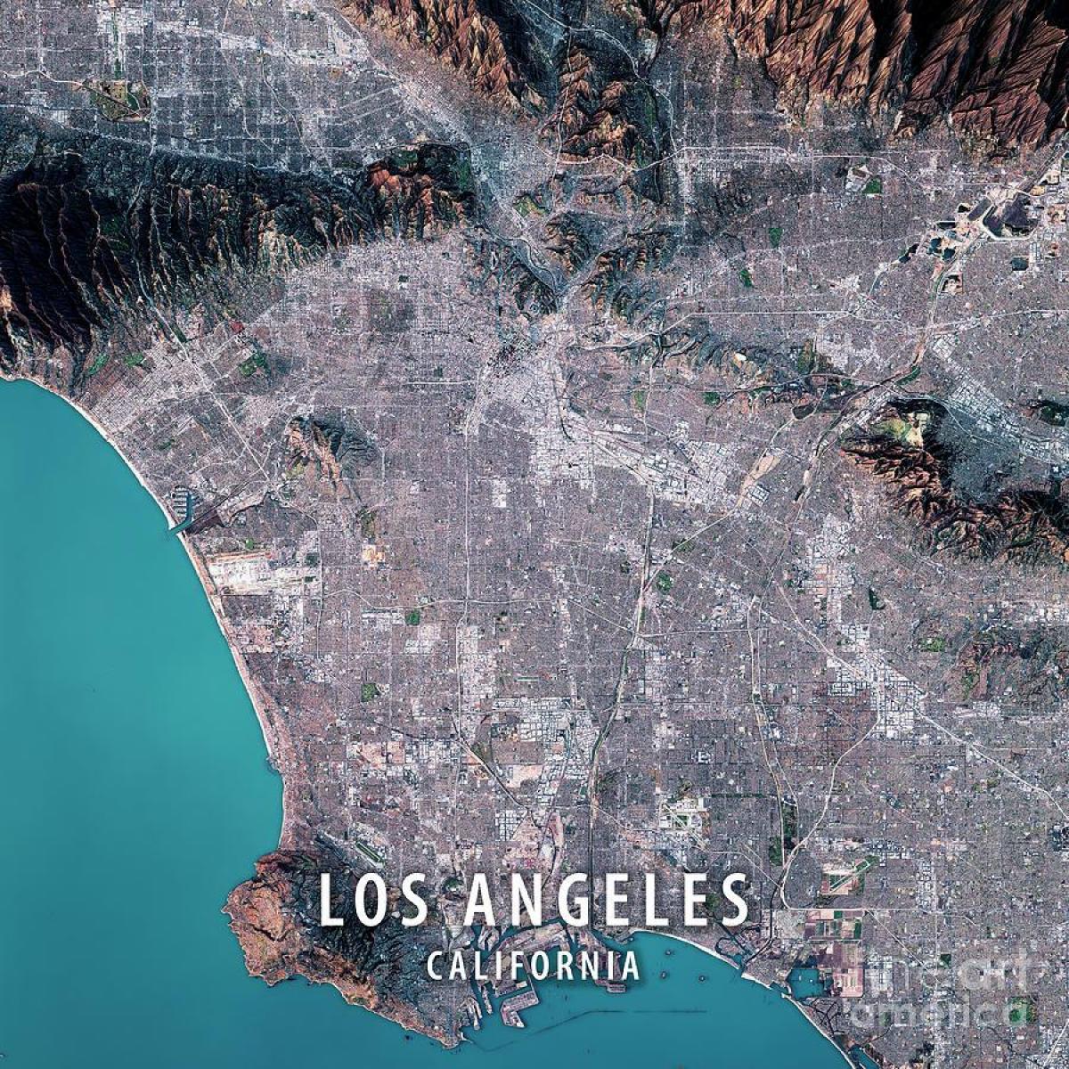 карта спутниковая Лос-Анджелес 