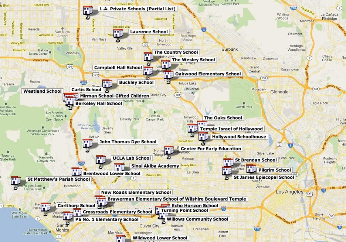 карта средних школ Лос-Анджелеса 
