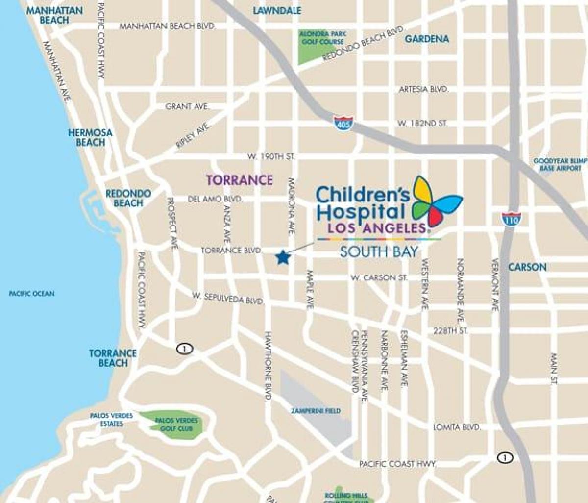 карта детская больница Лос-Анджелес