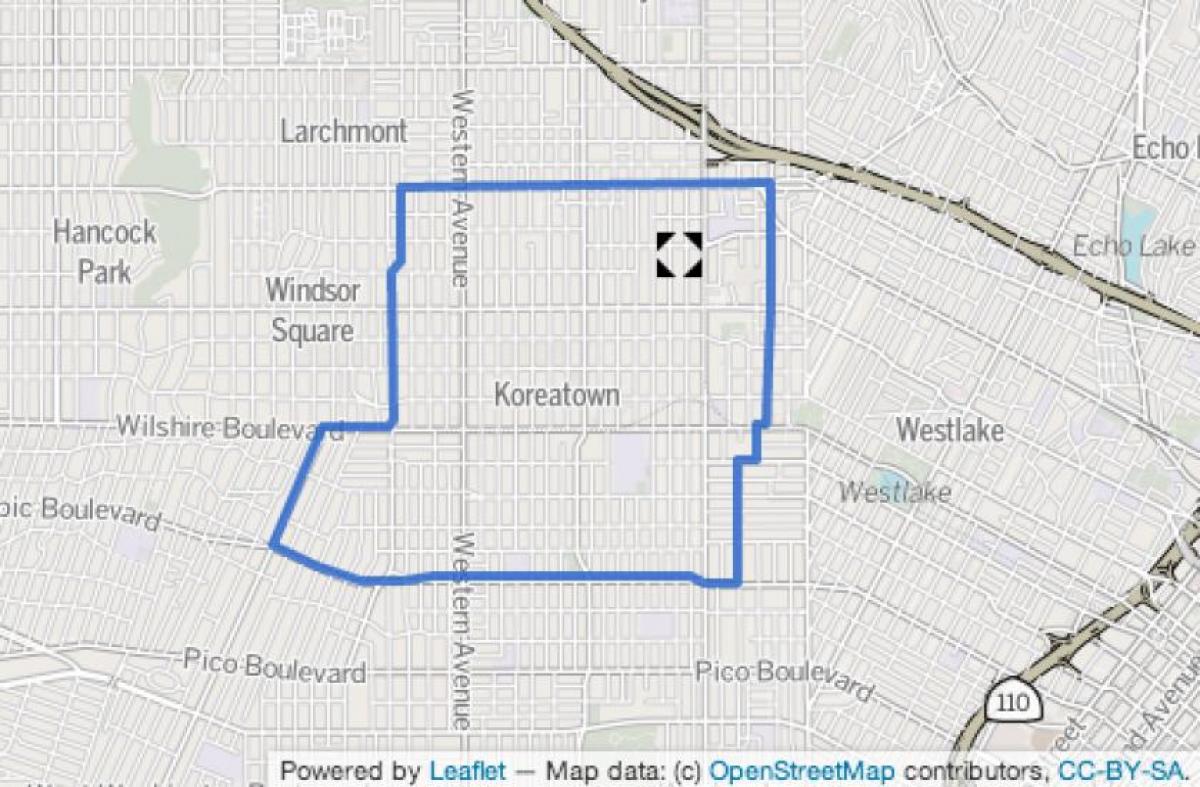карта Корейском квартале Лос-Анджелес