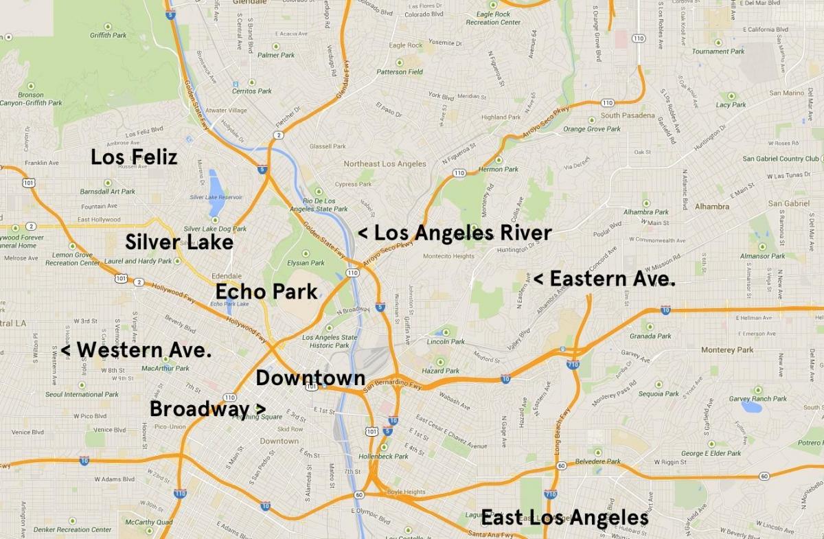 карта Эхо-парка Лос-Анджелес