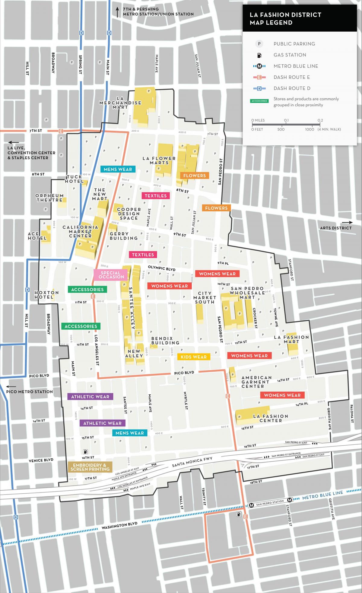карта магазинов Лос-Анджелеса