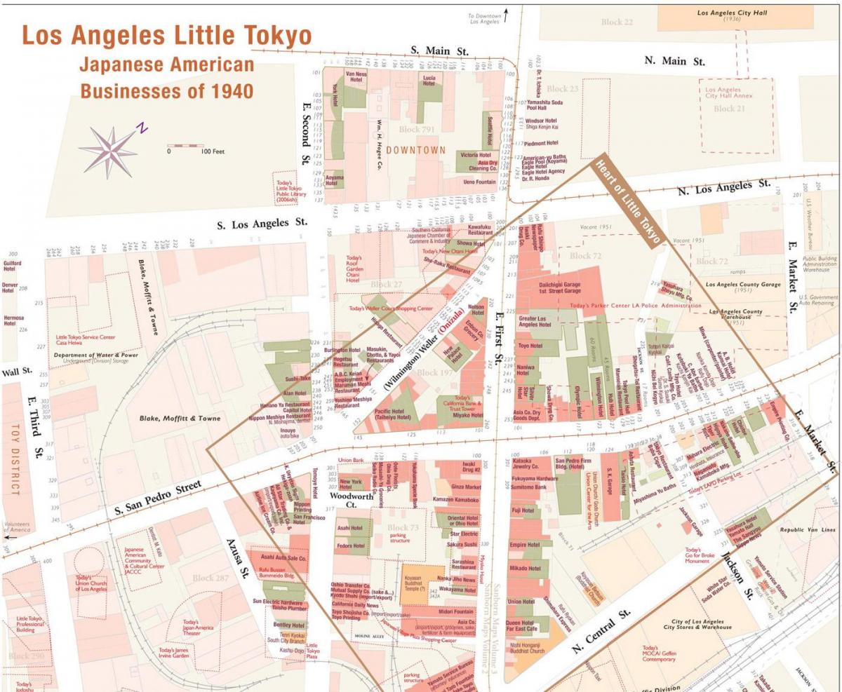 карта маленький Токио Лос-Анджелес