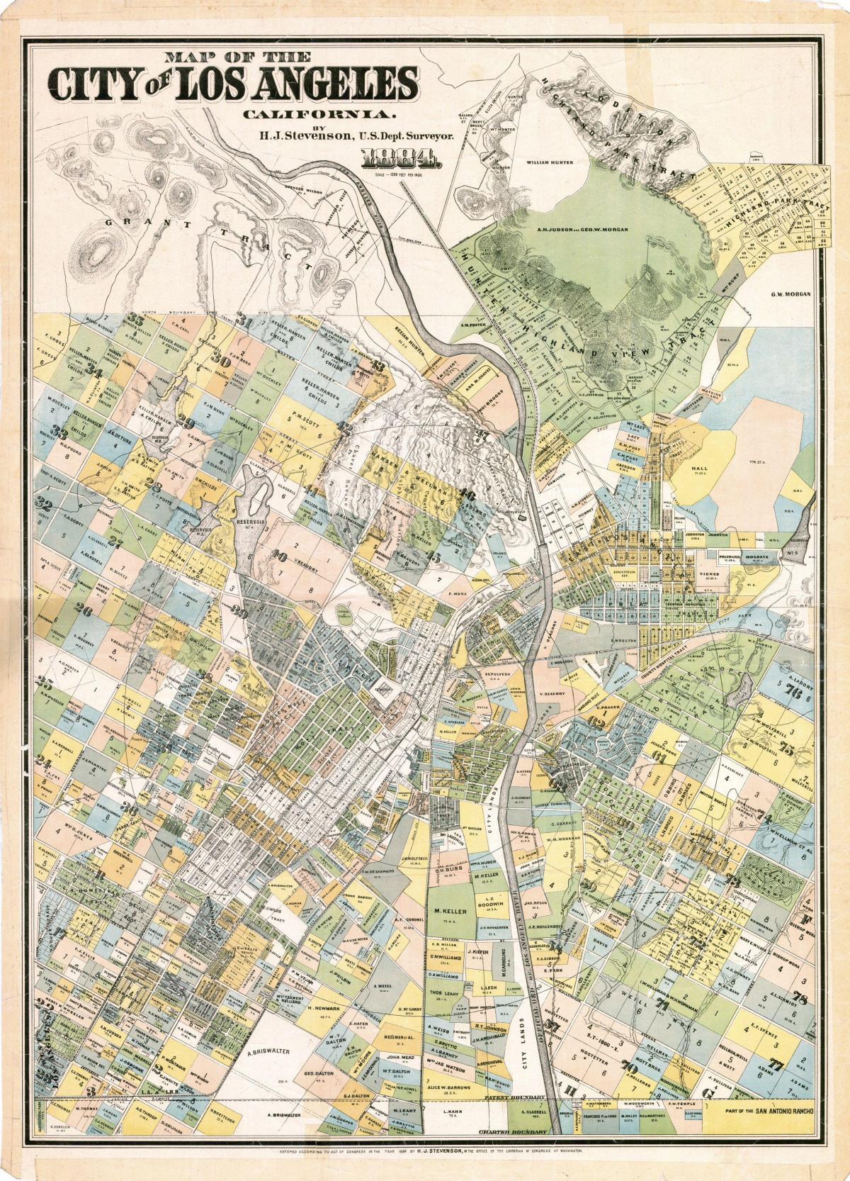 карта старого Лос-Анджелес