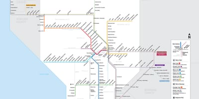 Метро La легкорельсового карте