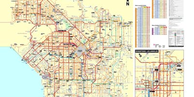 Метро Лос-Анджелеса на автобусе карте