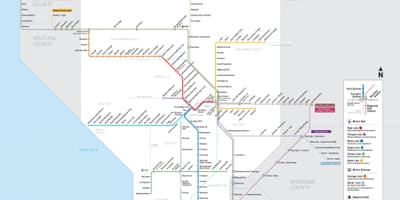 Метро Лос-Анджелеса железнодорожных карте