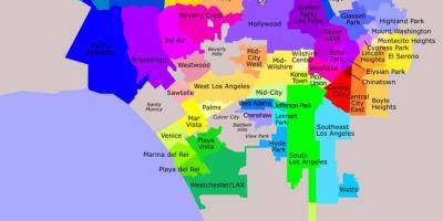 Лос-Анджелес районы карте