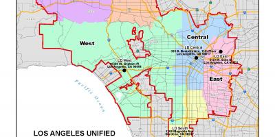 Лос-Анджелес Каунти школьный округ на карте
