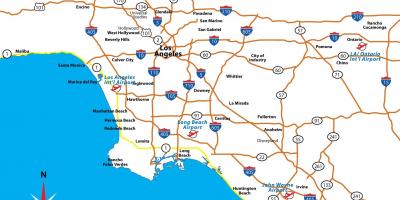 Лос-Анджелес шоссе карта