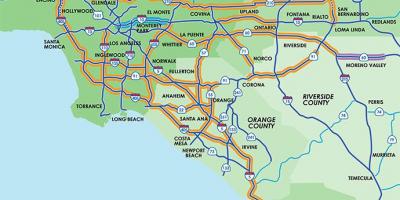 Лос-Анджелес шоссе полосы автопулов карте