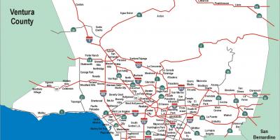 Лос-Анджелес магистралей карте