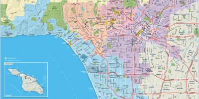 Карта большая карта Лос-Анджелес
