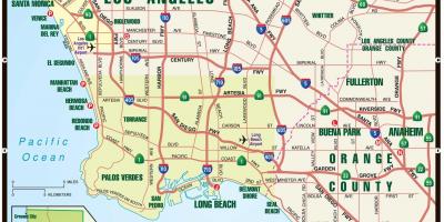 Карта Лос-Анджелеса и окрестностей