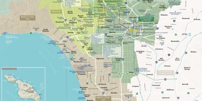 Подробная карта Лос-Анджелесе, штат Калифорния