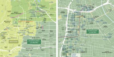 Карта центра города Лос-Анджелес достопримечательности